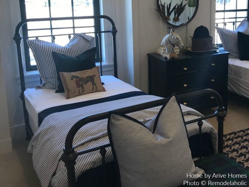 Classic Metal Bed Frame For Boys Room In Modern Farmhouse Style, Arive Homes And Brandalyn Dennis Design, 2018 Utah Valley Parade Of Homes, Featured On Remodelaholic