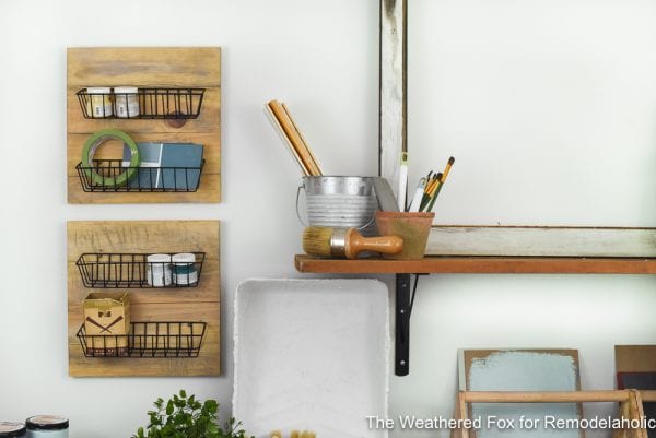 DIY Farmhouse Wall Baskets. How To Create Farmhouse Style Wall Baskets With Dollar Store Items. Get This Tutorial From The Weathered Fox On Remodelaholic!