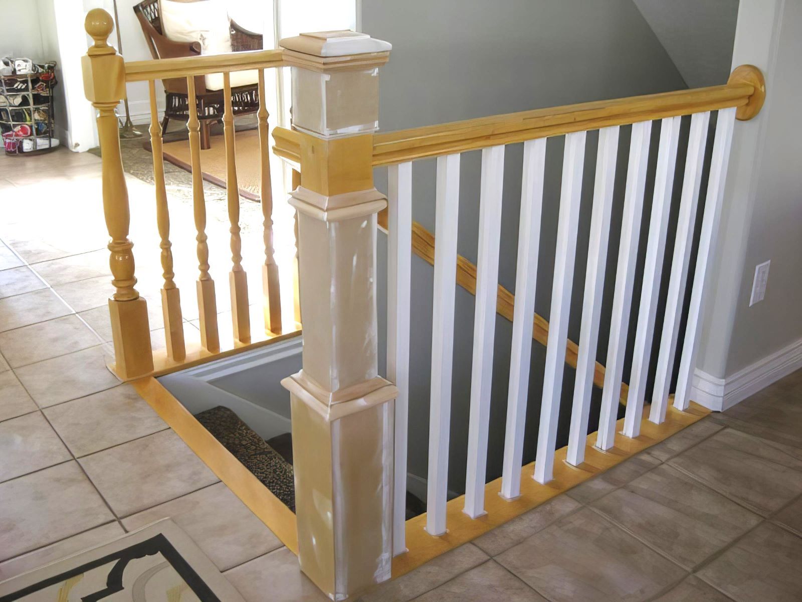 20 Replace Stair Banister Spindles And Newel Post DIY TDA Decorating And Design Featured On @Remodelaholic 600x450 115338