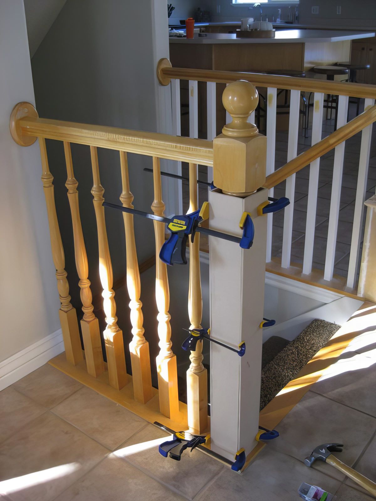 6 Building A New Newel Post TDA Decorating And Design Featured On @Remodelaholic 600x800 115353