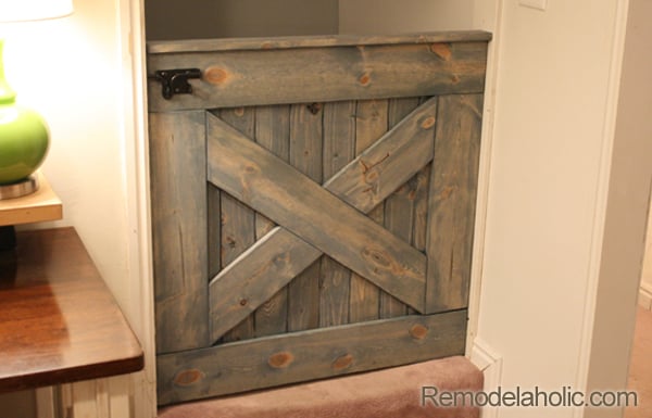 DIY Barn Door Baby Gate for Stairs | Rustic Wood Baby Gate with X | Half Door Baby Gate with Dutch Door