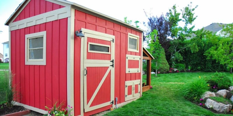 Cute DIY Chicken Coop with Attached Storage Shed