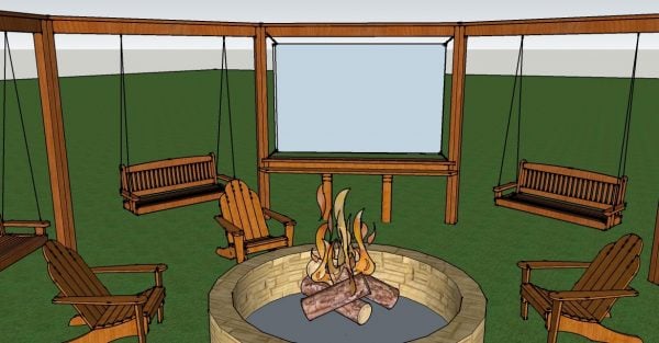 Building a Pergola with an Optional Movie Screen by Little White House Blog featured on @Remodelaholic