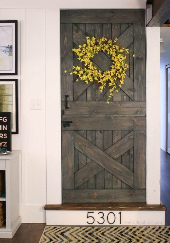 Finished Dutch Barn Door Wooden Baby Gate @Remodelaholic