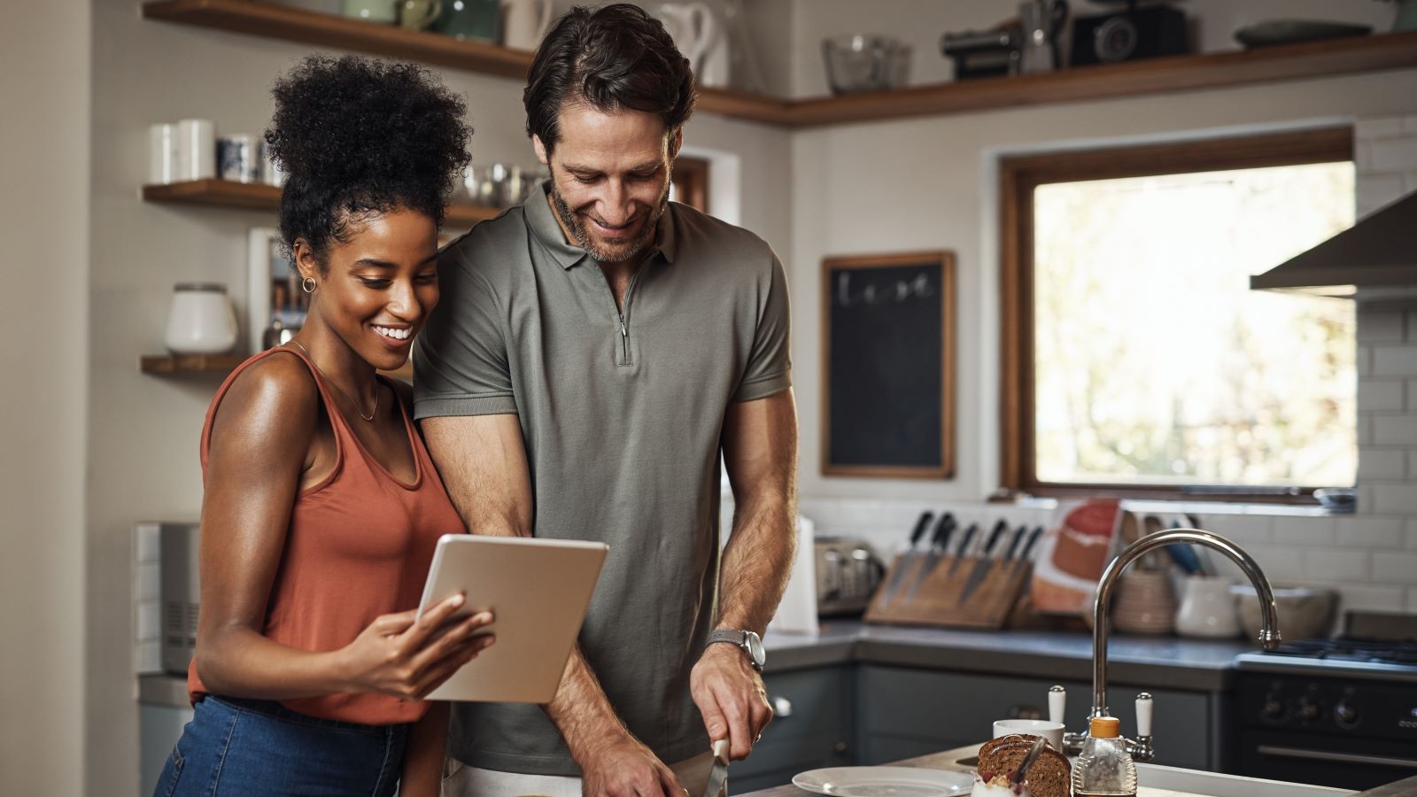 Couple Kitchen Happy