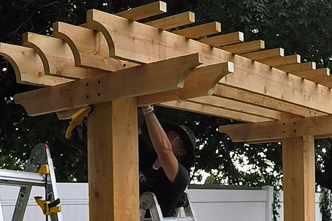 Diy Arbor Swing Install Purlins And Second Beam Supports