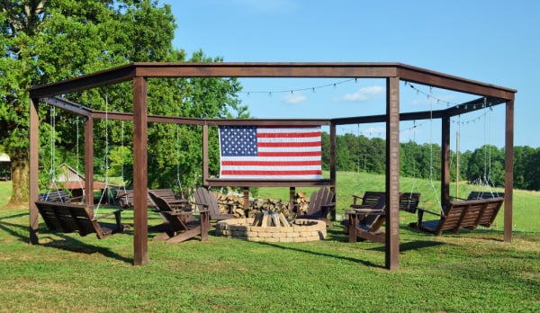 Diy Backyard Firepit Pergola For Swings Tutorial And Plans, LWH Blog For Remodelaholic