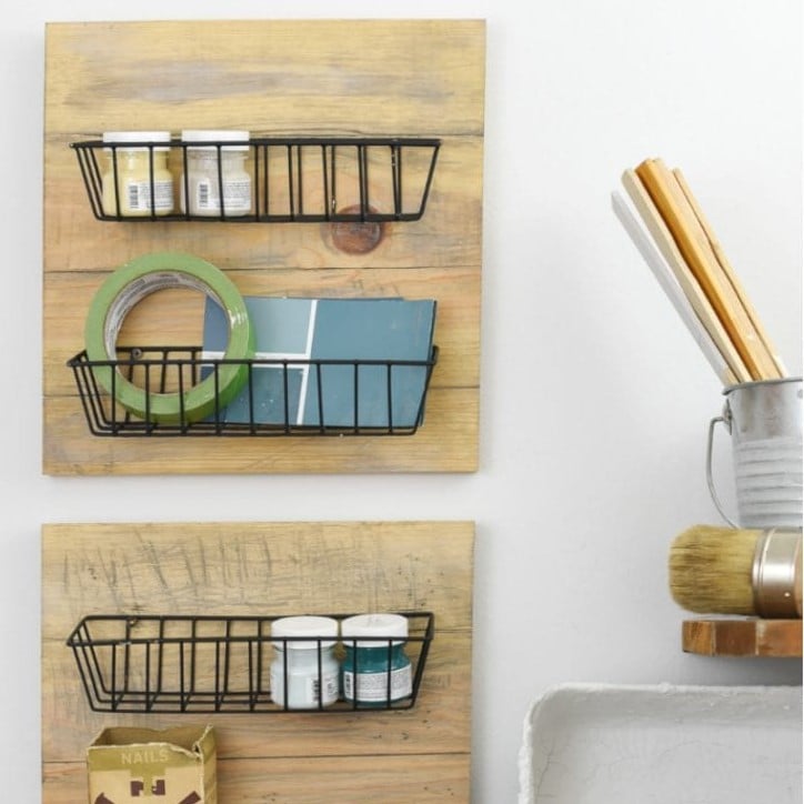 Dollar Store DIY Farmhouse Style Wire Wall Baskets From The Weathered Fox 768x1378