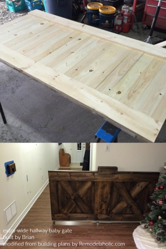 Double Wide Wooden Sliding Barn Door Baby Gate For Hallway, Built By Brian, Plans By Remodelaholic