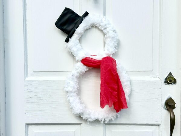 Easy DIY Snowman Wreath Dollar Tree, Remodelaholic (20)