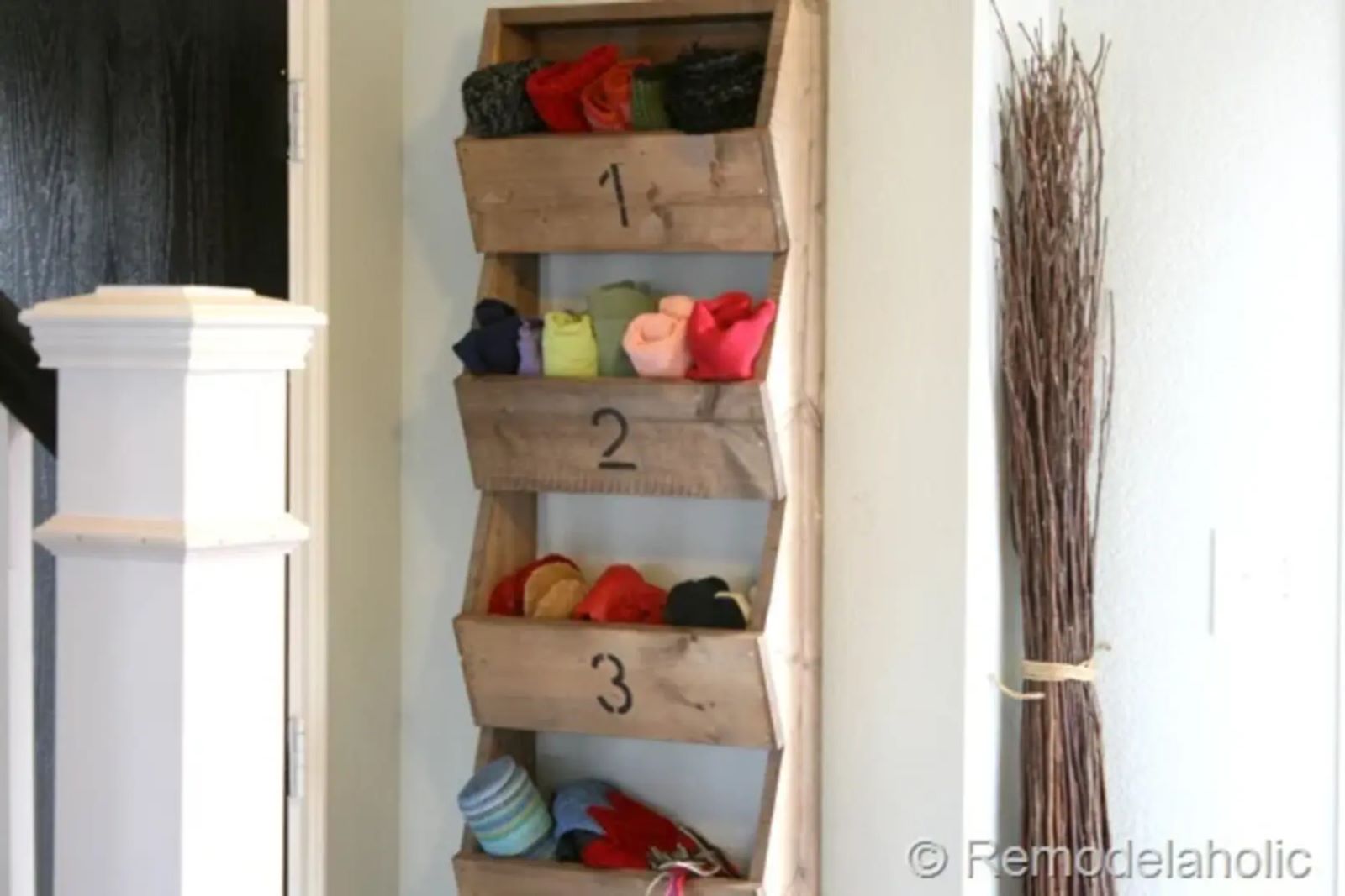 Farmhouse Wall Storage Bins DIY Tutorial By Remodelaholic (2)