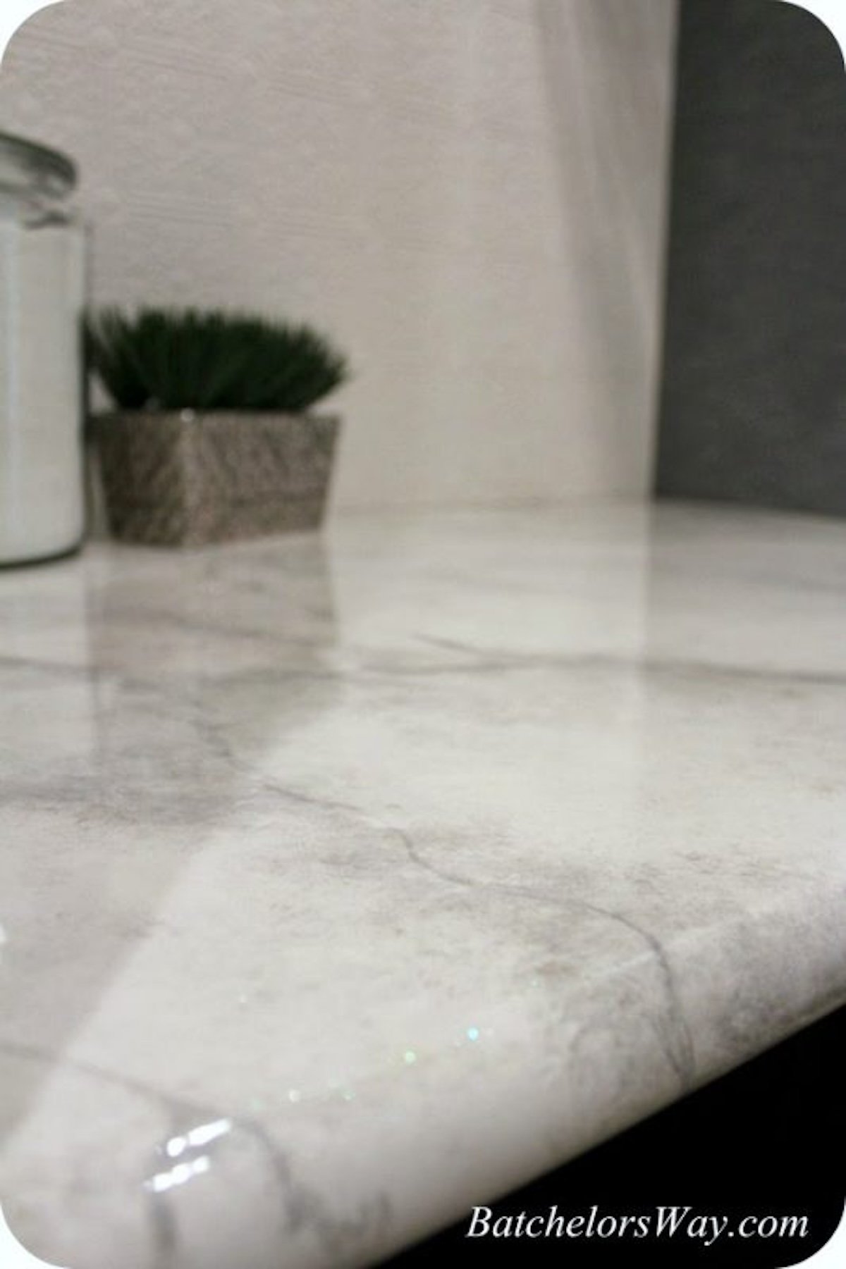 Faux Marble Countertop Tutorial Batchelors Way On Remodelaholic 533x800