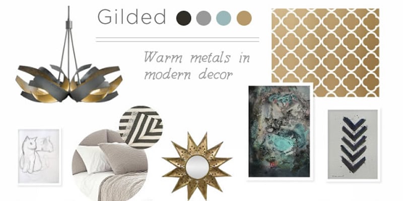 A Gilded Mood Board – Using Warm Metals in Modern Decor