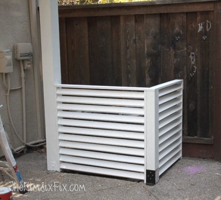 hide ac unit diy louvered screen