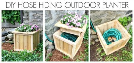 hide hose outdoor planter diy