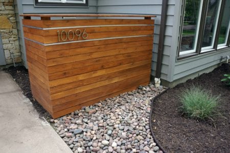 hide trash cans modern wood screen