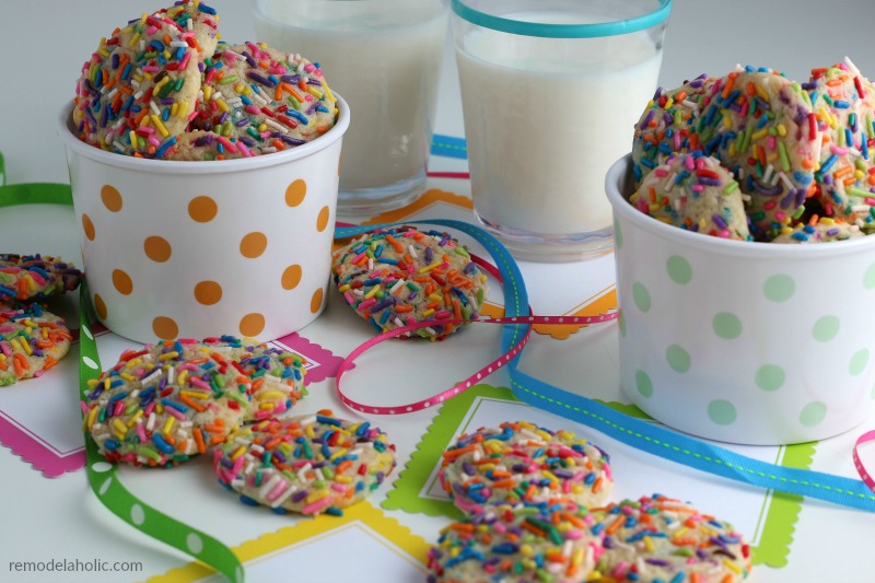 Homemade Rainbow Sprinkle Funfetti Cookie Recipe From Scratch #remodelaholic