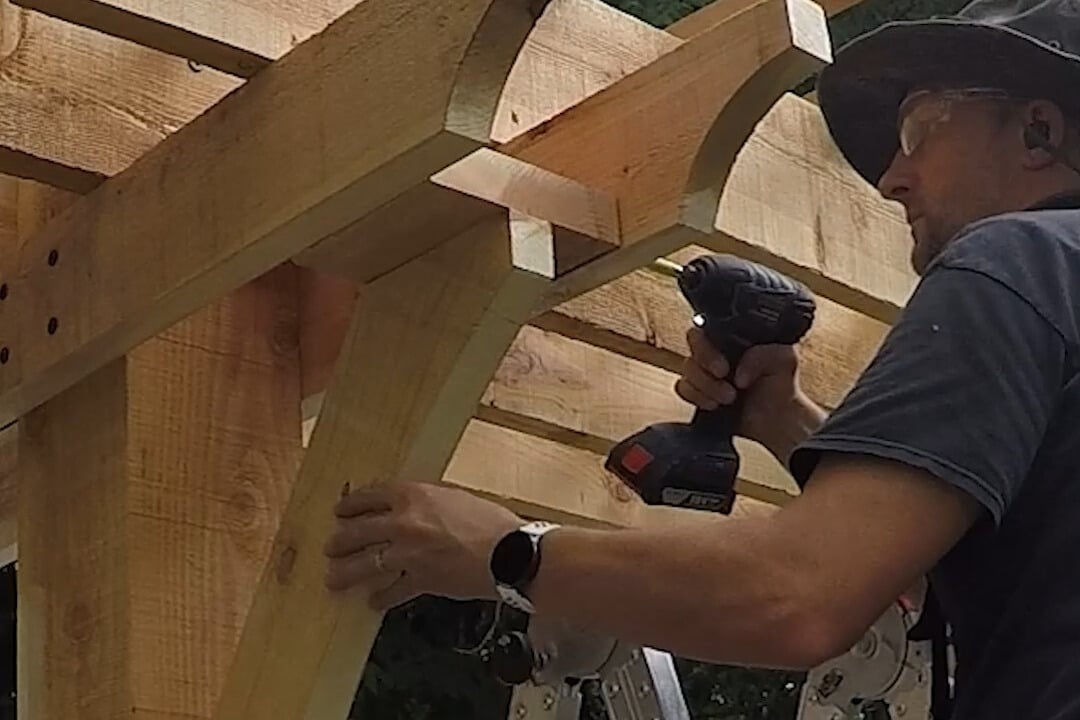 How To Install Curved Wood Knee Braces On A Diy Arbor Swing, Remodelaholic