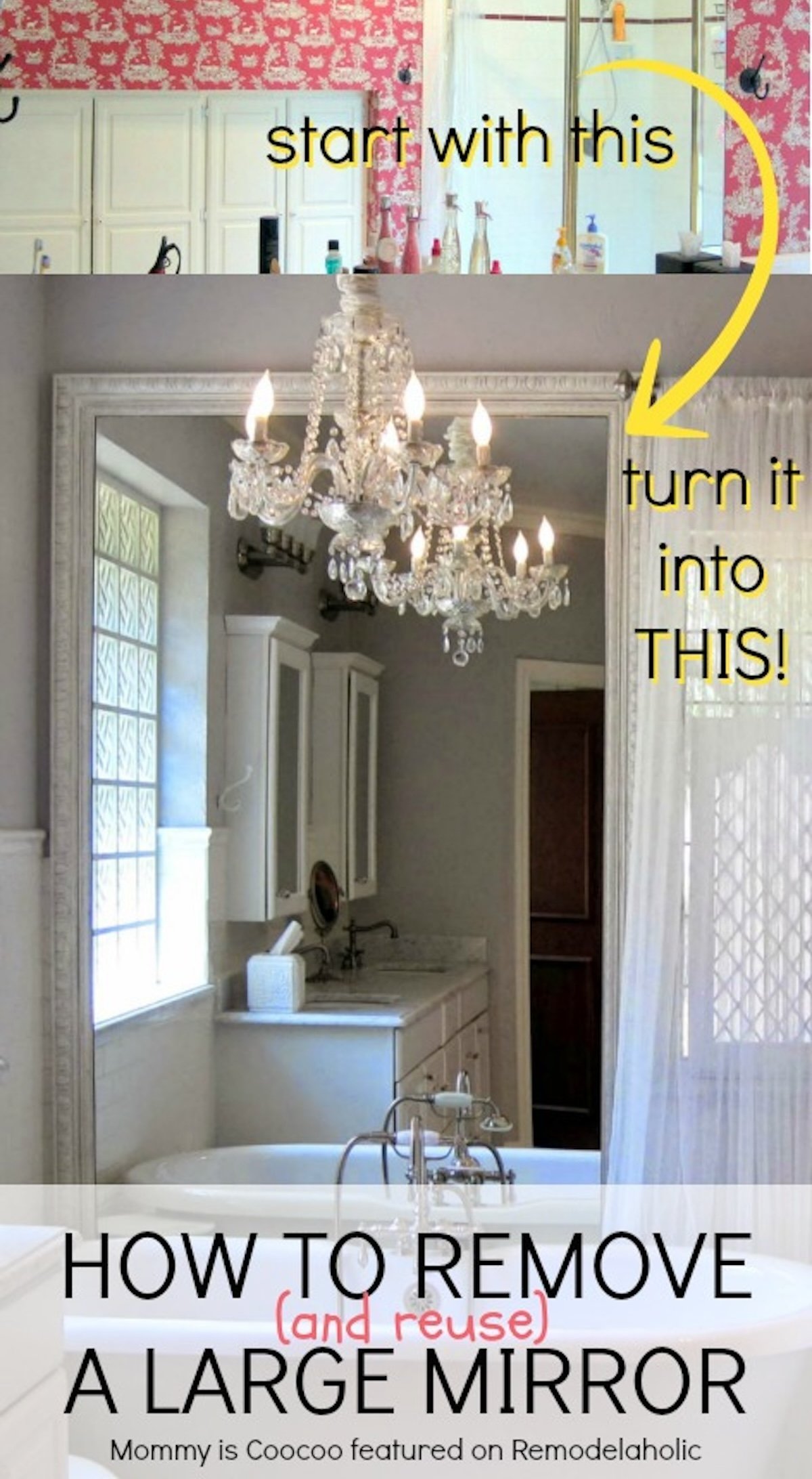 How To Remove A Large Builder Grade Mirror On Remodelaholic