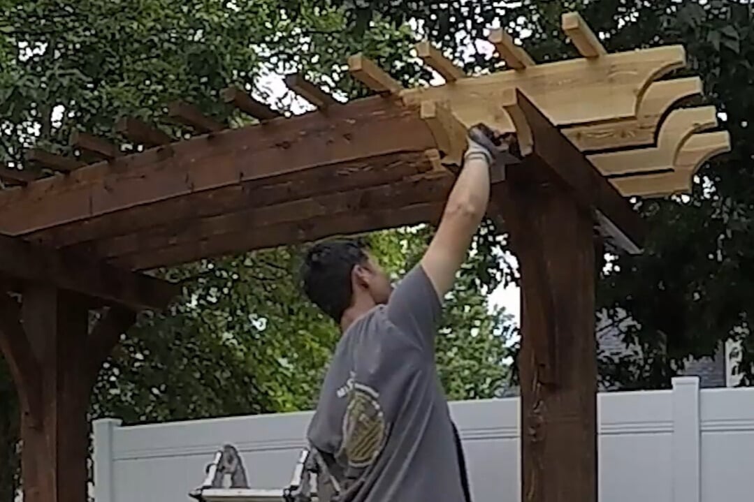 How To Stain Cedar Arbor Swing Posts And Beams