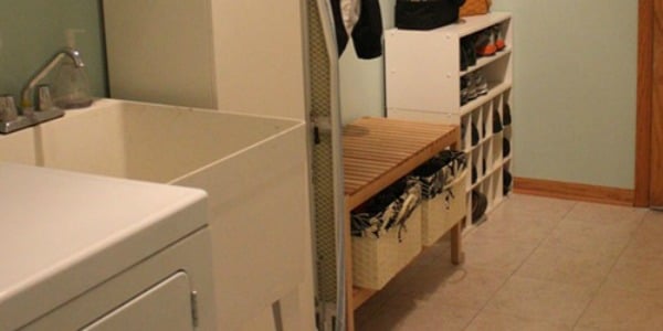 laundry room redo with cabinets and storage