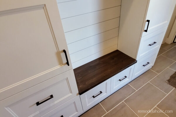 Mudroom Bench Shelf DIY From Ikea Cabinets, Remodelaholic