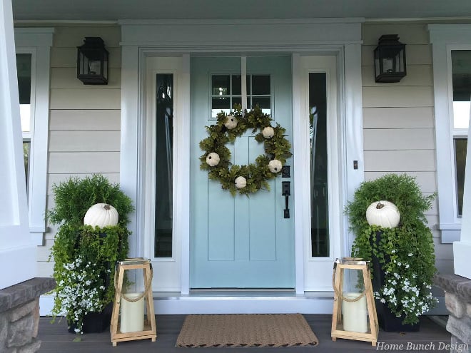 Neutral Fall Front Door Decor Ideas