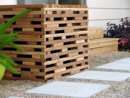 slatted modern ac unit screen