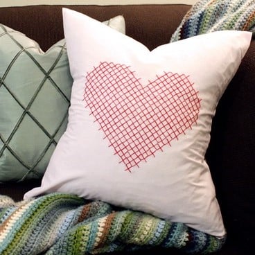 Valentine Pillow Cover Heart Embroidery Large Scale Pink Red Pillow Heart 17.jpg