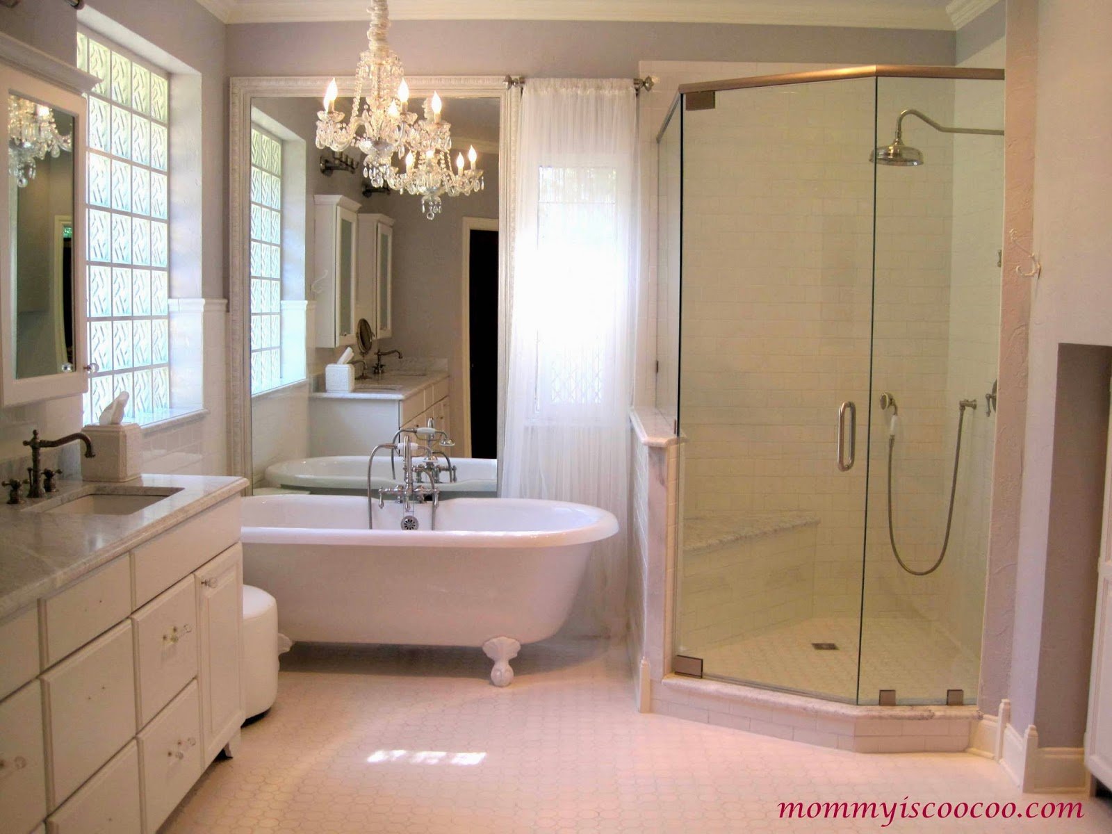 white master bathroom makeover, Mommy is Coocoo on Remodelaholic