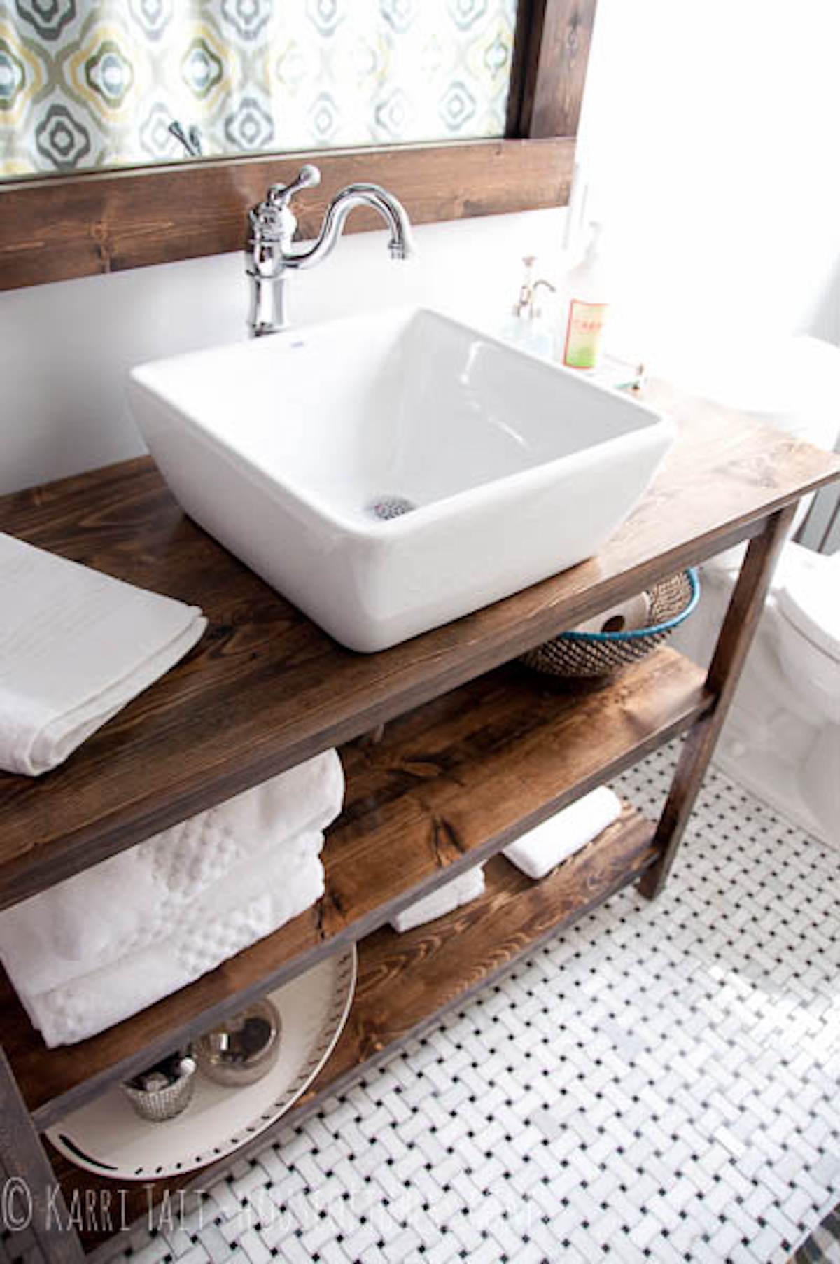 Wood Vanity And Mirror Frame