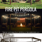 DIY Backyard Fire Pit Pergola For Swings, Plans And Tutorial Remodelaholic