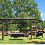 Fire Pit Pergola Swing Set DIY Tutorial And Plans, LWHBlog On Remodelaholic