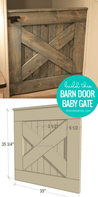 How To Build A DIY Wooden Barn Door Baby Gate, Indoor Pet Gate, With Matching Dutch Split Door #remodelaholic