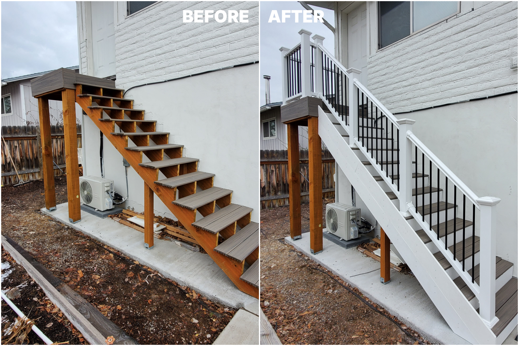 Video Tutorial Diy Install Deck Stair Railing Outdoor Pvc And Metal, Remodelaholic